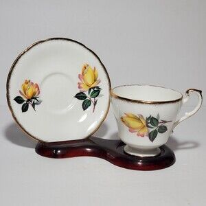 Paragon Demitasse (small) Teacup and Saucer Yellow Roses